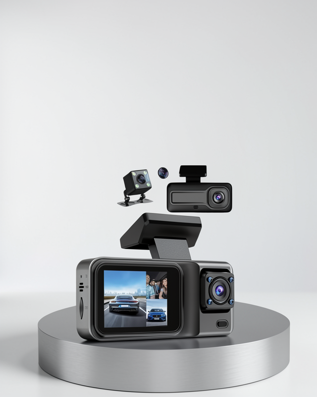 360° Kapsamlı Full HD Araç Güvenlik Sistemi Ön Arka ve İç Kamera DashCam