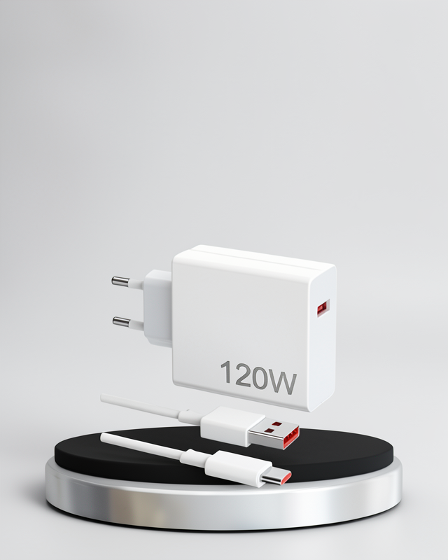Ultra Güçlü Type-C Adaptör ile 120W Hızlı Şarj Başlığı Kablo Dahil