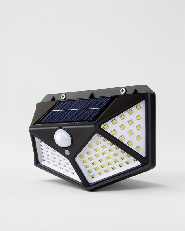 Hareket Algılamalı 100 LED Güneş Enerjili Bahçe Duvar Aydınlatması