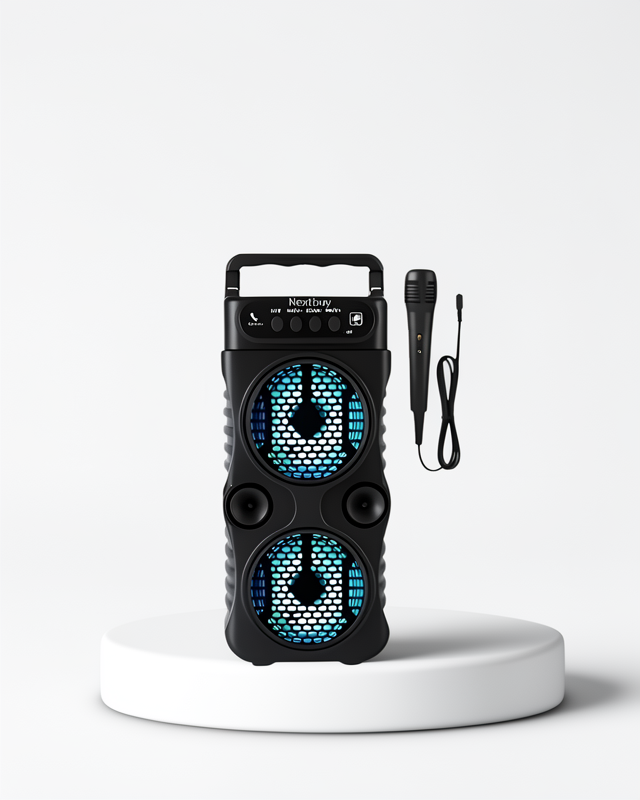 FM Radyolu, 1200 mAh Şarjlı Taşınabilir LED Işıklı Hoparlör - Bluetooth Bağlantılı