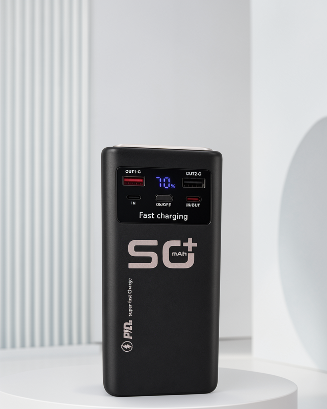 22,5 W Hızlı Şarj 50.000 mAh Taşınabilir Powerbank 4 Dahili Kablo ve LED Aydınlatma