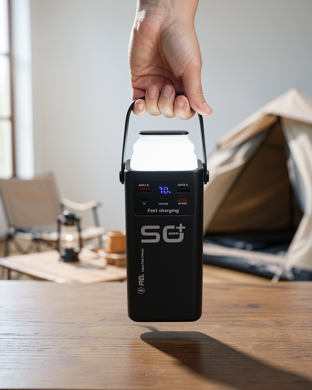 Hızlı Şarj 50.000 mAh Powerbank, 4 Dahili Kablo, LED Aydınlatma ve Dijital Göstergeli