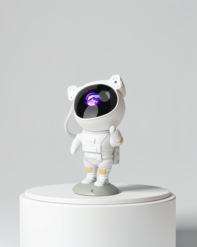 Yıldız ve Ay Efektli Bluetooth Müzikli Astronot Projeksiyon Lambası