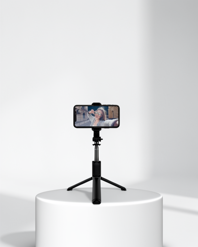 Kablosuz Bağlantıya Sahip 360° Dönebilen Bluetooth Selfie Çubuğu