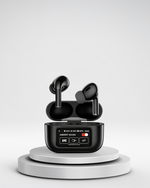 Kablosuz Bluetooth Kulaklık – Dijital Ekranlı, Dokunmatik ve Uzun Pil Ömürlü Aktif Gürültü Engelleme (ANC)