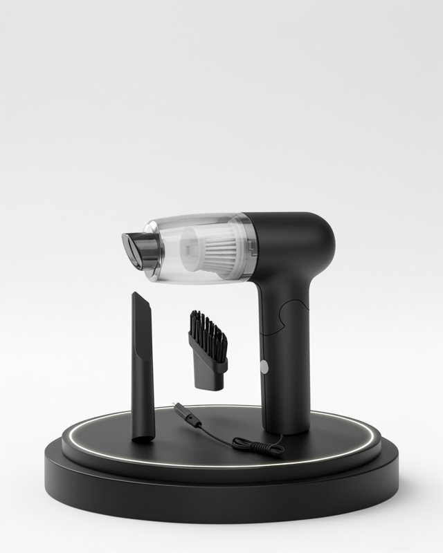 Katlanabilir Saplı Taşınabilir Vakumlu Araç Süpürgesi – 120W Motor, Yıkanabilir Filtre