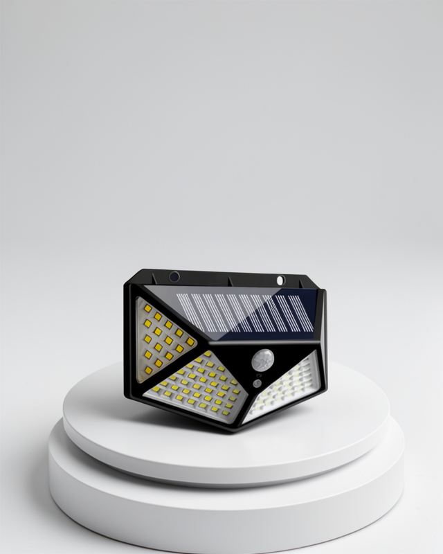 Güneş Enerjili 100 LED Bahçe Lambası – Dış Mekan Aydınlatma, PIR Sensörlü, IP65 Su Geçirmez
