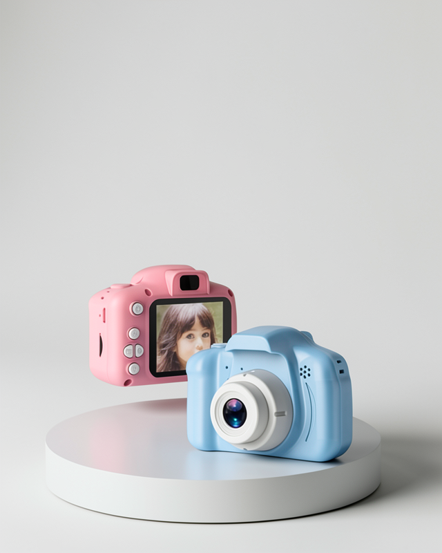 Pembe Ses Kaydı Özellikli 8MP Mini Çocuk Fotoğraf Makinesi