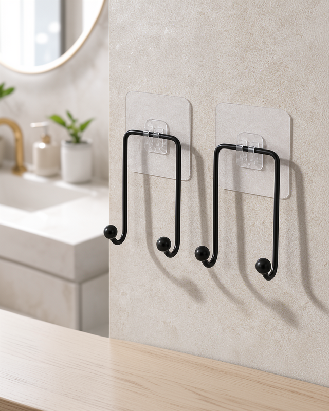 Mutfak, banyo ve ev için 2'li yapışkanlı askılık