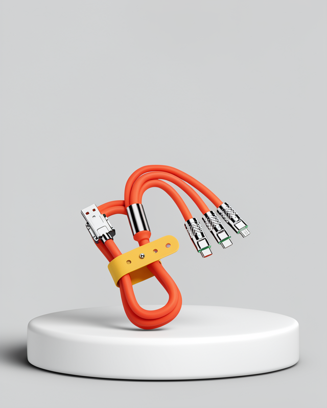 Dolaşmaya Dayanıklı 1,2 m USB Kablo – 120 W Çinko Alaşımlı Uçlu Şarj Kablosu