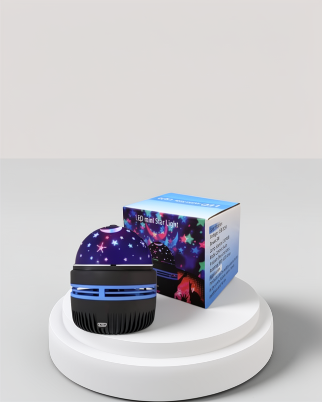 Galaxy Döner Projektör Gece Lambası – Atmosfer Işığı Ay ve Yıldızlar, USB Bağlantılı