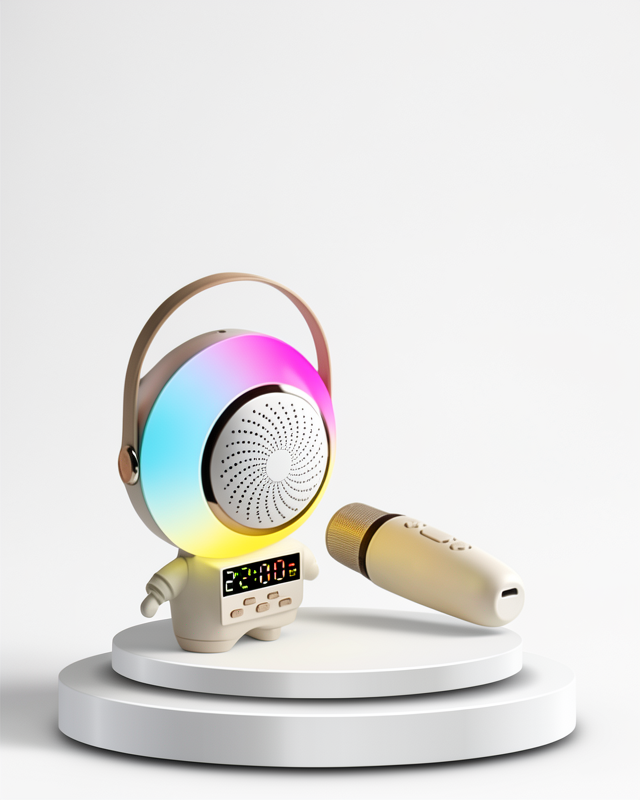 Bluetooth Karaoke Speaker Kablosuz Mikrofonlu Astronot Tasarımı