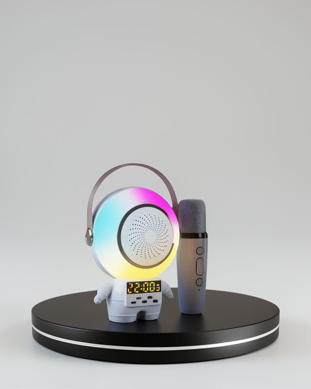Karaoke Mikrofonlu RGB Işıklı Astronot Bluetooth Hoparlör