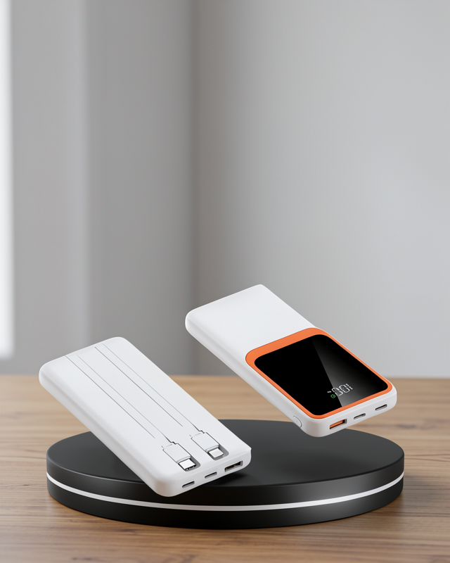Dijital Göstergeli 10000 mAh Taşınabilir Powerbank, Type-C ve USB Çıkışlı