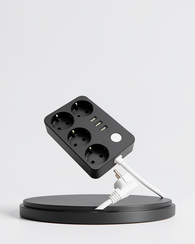 4 Priz ve 3 USB Çıkışlı 4.1A Hızlı Şarj Akım Koruma Prizi