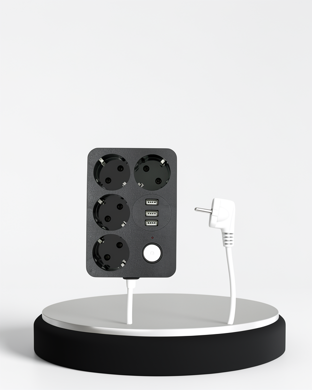 4.1A Hızlı Şarjlı 3 USB Portlu Akım Koruma Özellikli 4’lü Priz