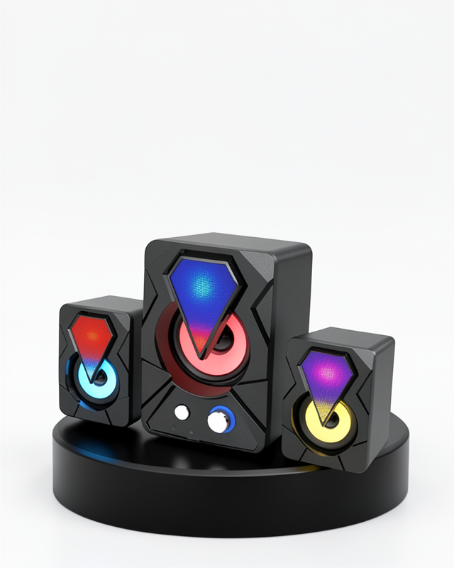 RGB Işıklandırmalı 2.1 USB Hoparlör Seti Derin Bas Özellikli