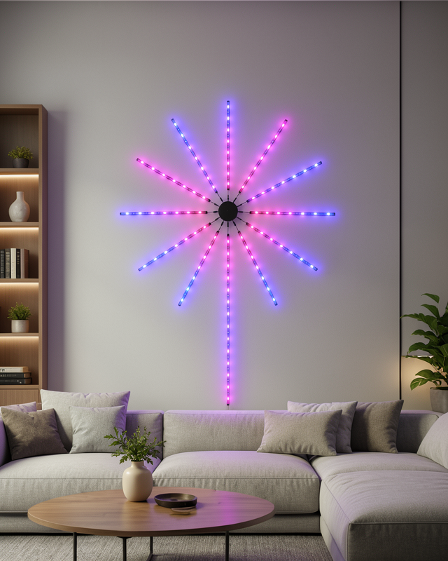 Telefon Kontrollü RGB LED İç Mekân Dekoratif Duvar Lambası Aydınlatma