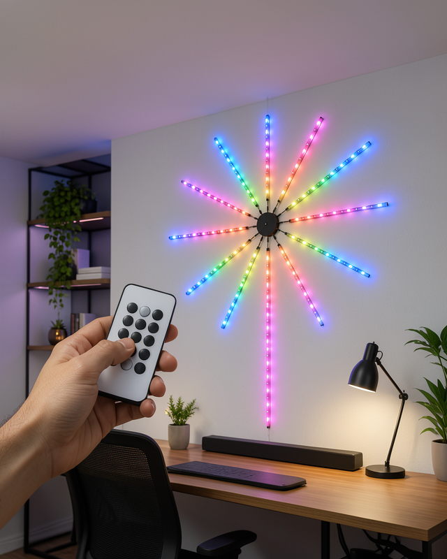Uzaktan Kumanda ile Kontrol Edilen RGB LED Duvar Lambası Telefonla Aydınlatma