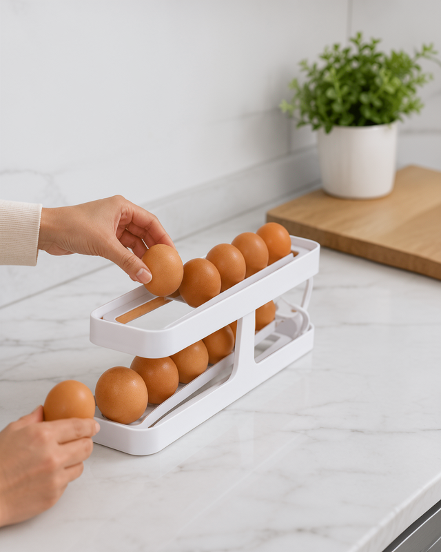 Yer Tasarrufu Sağlayan Buzdolabı Yumurtası Düzenleyici Organizer
