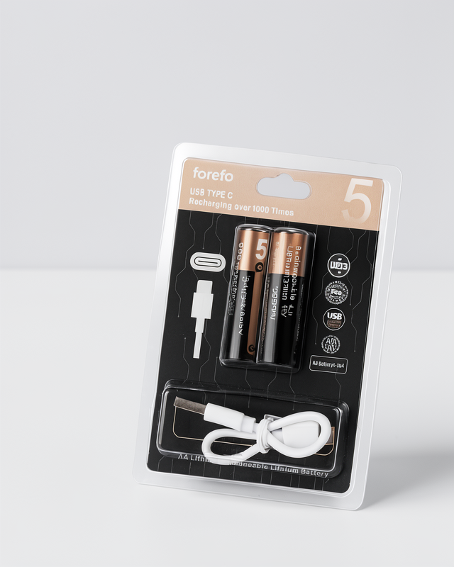 AA Lityum Pil, USB Type-C ile Hızlı Şarj Özelliğine Sahip