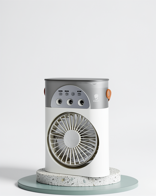 USB'li Mini Klima Fan | 3'ü 1 Arada, 7 Renk Gece Işığı