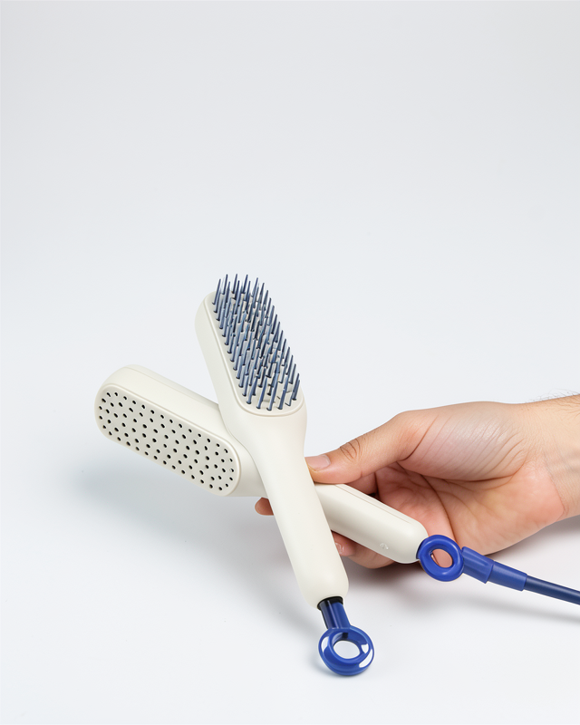 Masaj Başlıklı Ergonomik Saç Tarağı – Otomatik Temizleme Özellikli