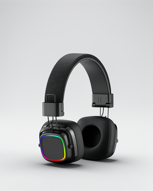 Bluetooth 5.3 Müzik Kulaklığı Renkli Işık Efektleri ile