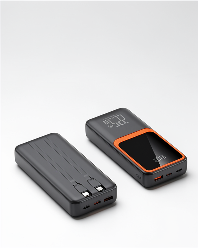 22.5W Hızlı Şarj, Dijital Göstergeli Çok Kablolu 20.000 mAh Powerbank
