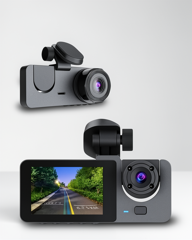 3 Lensli DVR Kamera Sürüş Kaydedici Araç İçi Dikiz Kamerası