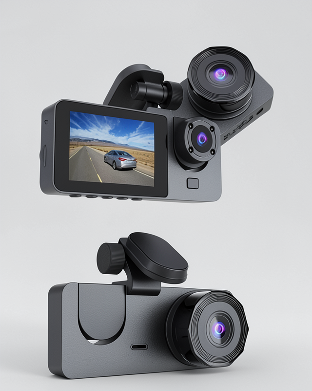 CarPlay 2 İnç 1080P 3 Kameralı Araç İçi Kamera Sürüş Kamerası