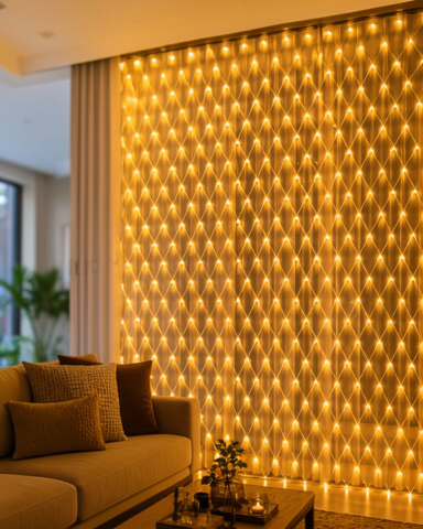 Dekoratif Ortam Aydınlatma için Ağ Şeklinde LED File Işık Bahçe ve Balkon Süsü