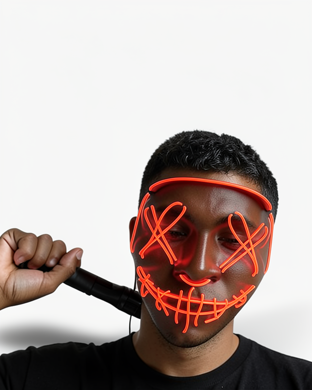Cadılar Bayramı için Led Işıklı Neon Korkunç Maske