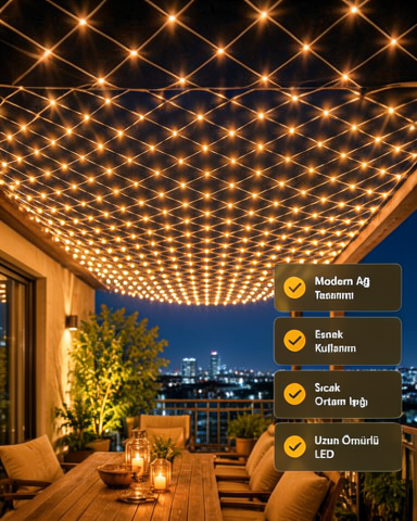 Balkon, Bahçe ve Oda Aydınlatması için Ağ Tasarımlı Dekoratif LED File Işık