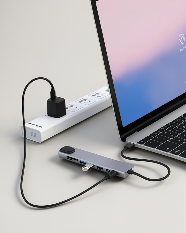 Type-C Dönüştürücü TF SD Kart ile Uyumlu 8 Portlu Çoklayıcı Macbook