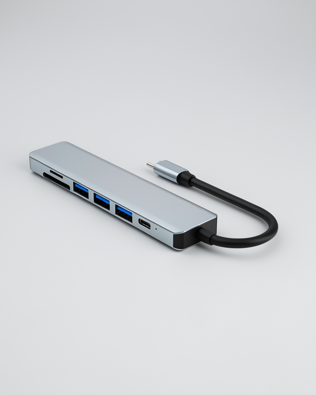 Shaza 8 Portlu Type C Hub Macbook Çevirici SD TF USB Ethernet