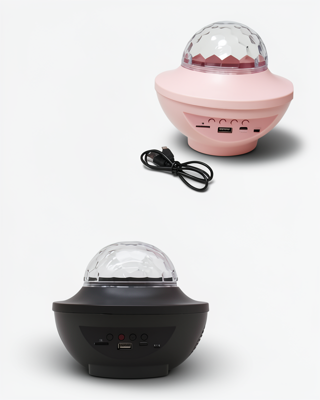 Müzik Çalarlı Disco Speaker Dönen Işıklı Disko Topu Projektör