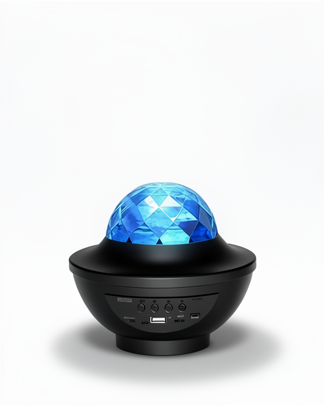Bluetooth Hoparlörlü Renkli Projektör Işıklı Disko Topu ve Masa Lambası