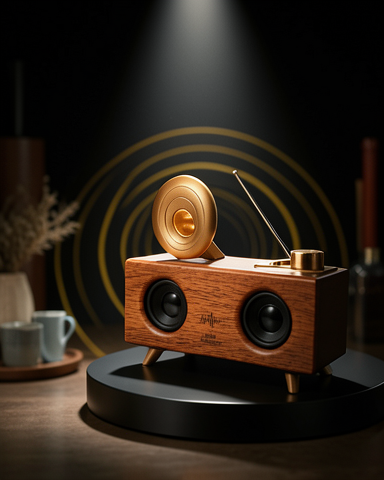 Çok Fonksiyonlu 3D Ses Teknolojili Bluetooth Hoparlör Gramafon Tasarımı