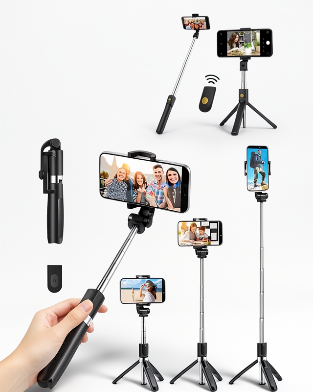 Bluetooth Uzaktan Kumandalı Manyetik Selfie Sopa Tripod Standı