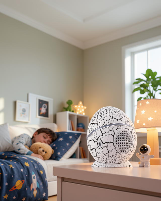 4'ü 1 Arada Bluetooth Hoparlörlü Galaksi Projektör Gece Lambası Dinozor Yumurtası