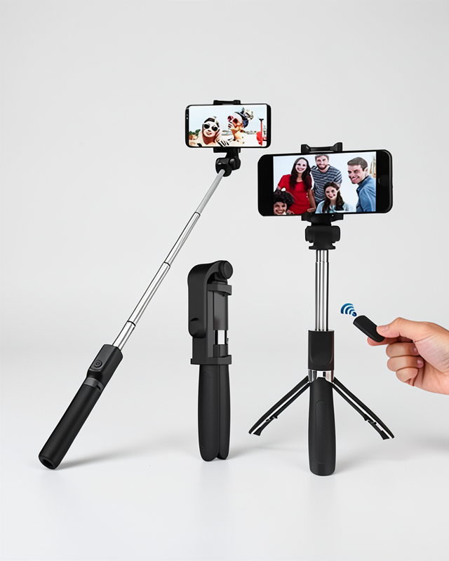 Bluetooth Kumandalı Tripod Telefon Tutucu Selfie Çubuğu