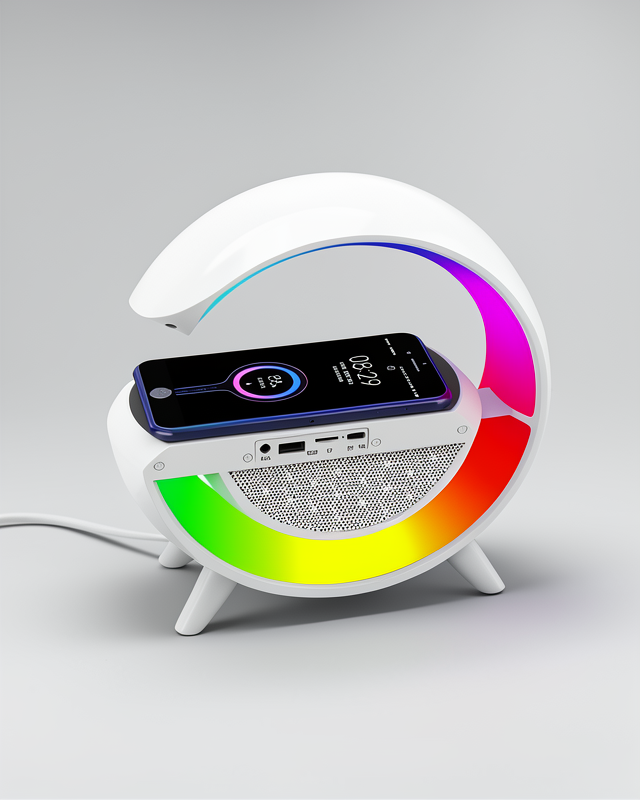 Kablosuz Şarjlı G Şekilli Bluetooth Hoparlör ve Atmosfer RGB Lamba