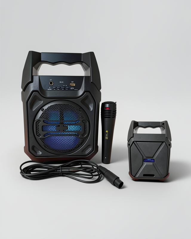 Bluetooth Hoparlör Karaoke Mikrofonu ile FM Radyo Yüksek Ses Kalitesi