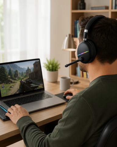 Kablosuz Kulak Üstü Kulaklık, Mikrofonlu, RGB Işıklı, Bluetooth 5.0