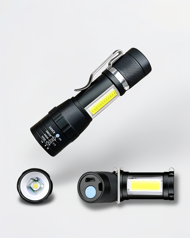 Zoom Mini Led Işık Acil Durum Feneri USB Şarjlı El Feneri Led