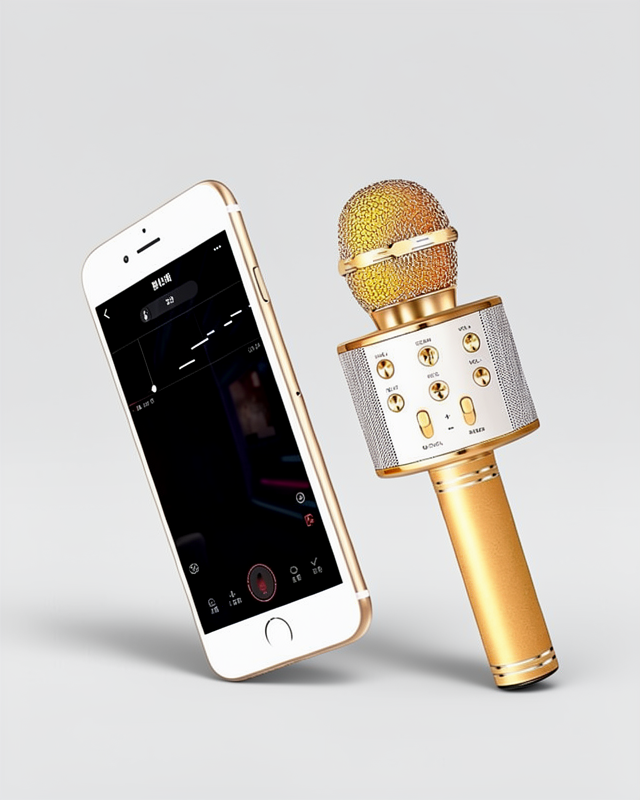 USB Bellek Destekli, Uzun Pil Ömrüyle Şarjlı Karaoke Mikrofon, Profesyonel Ses