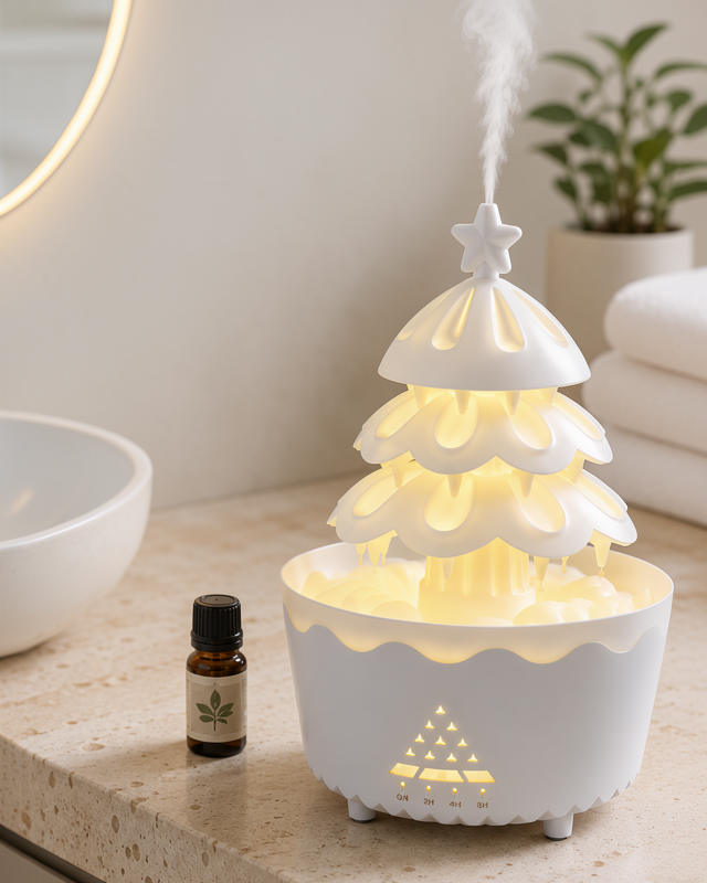 Aroma Cihazı 250 ML Şans Ağacı Çok Renkli Işıklı Hava Nemlendirici