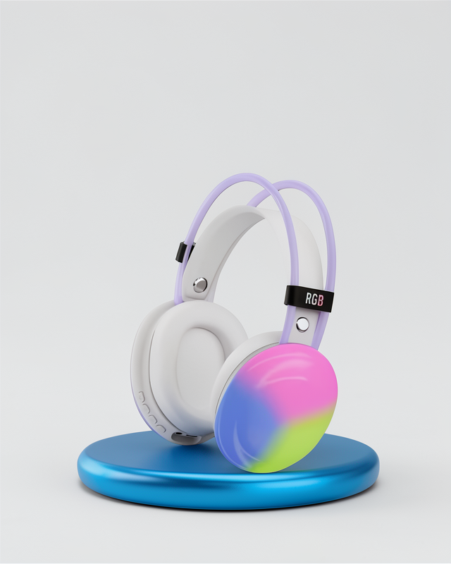 Kablosuz Kulak Üstü Bluetooth Kulaklık, RGB Işıklı Yüksek Ses Kalitesi
