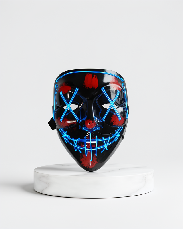 Korkunç Neon Maske LED Işıklı Cadılar Bayramı Maskesi